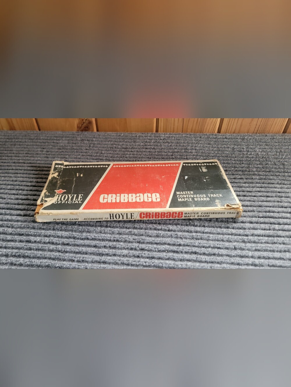 Vintage Wood Cribbage Board - Hoyle Continous Track